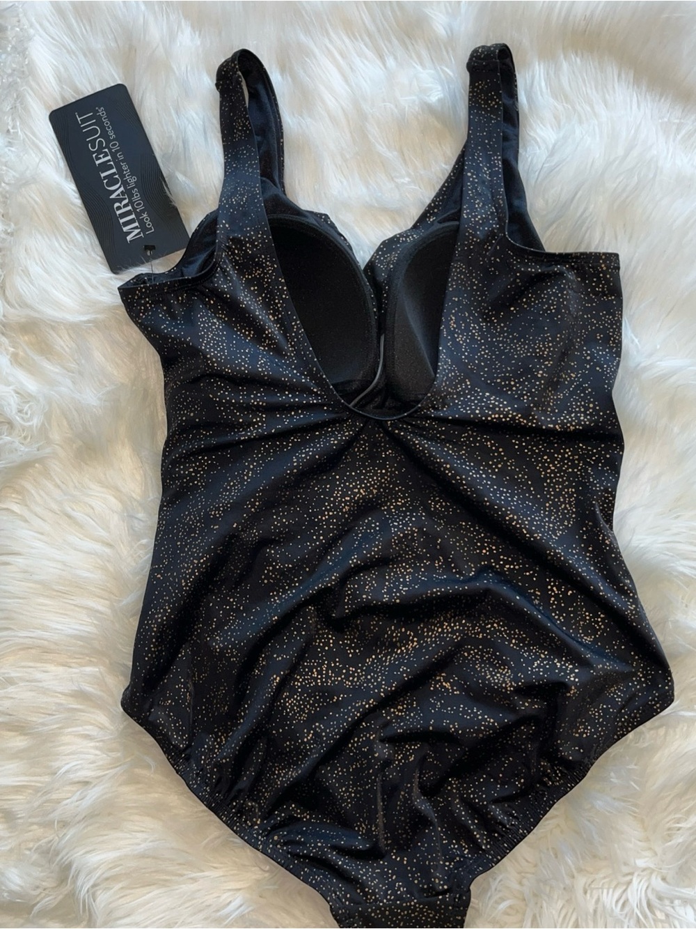 🆕Miraclesuit Brillante Circe One-Piece Swimsuit Black/Gold Size 16 - Picture 7 of 14
